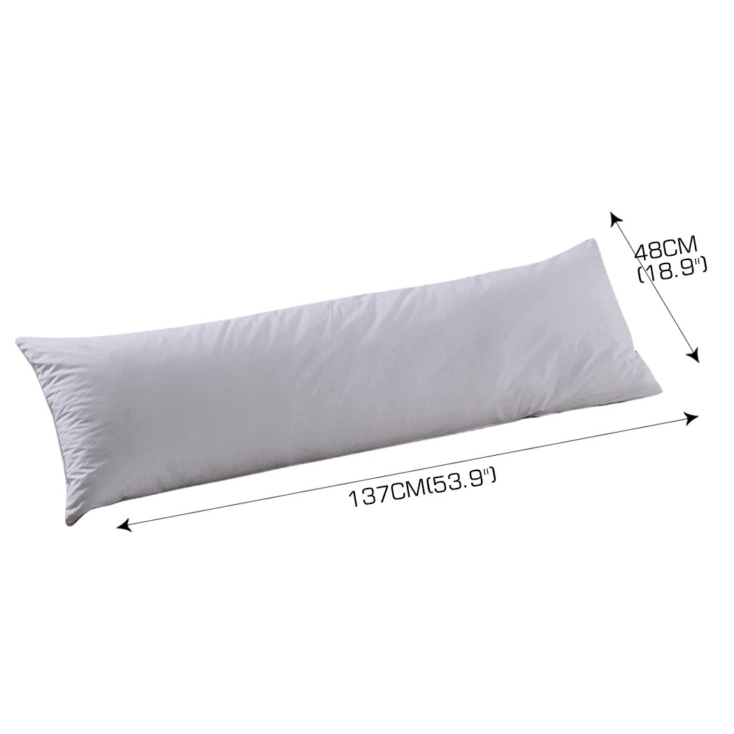 DreamZ Body Full Long Pillow in luxurious cotton, designed for maternity and full-body support, featuring a removable zip-off pillowcase.